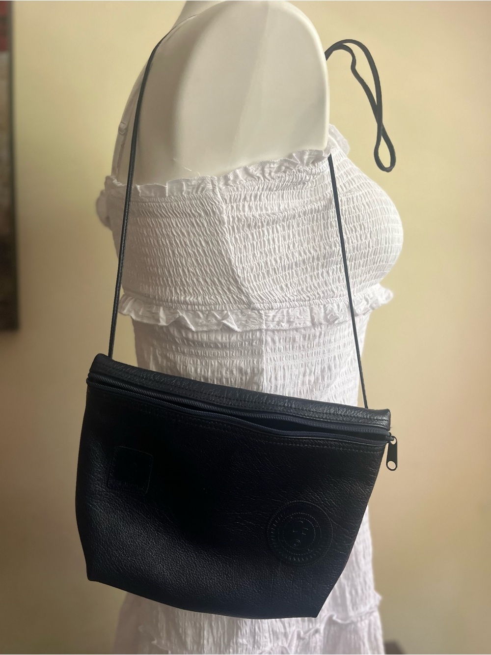 Vintage Carlos Falchi Leather Buffalo Crossbody Bag